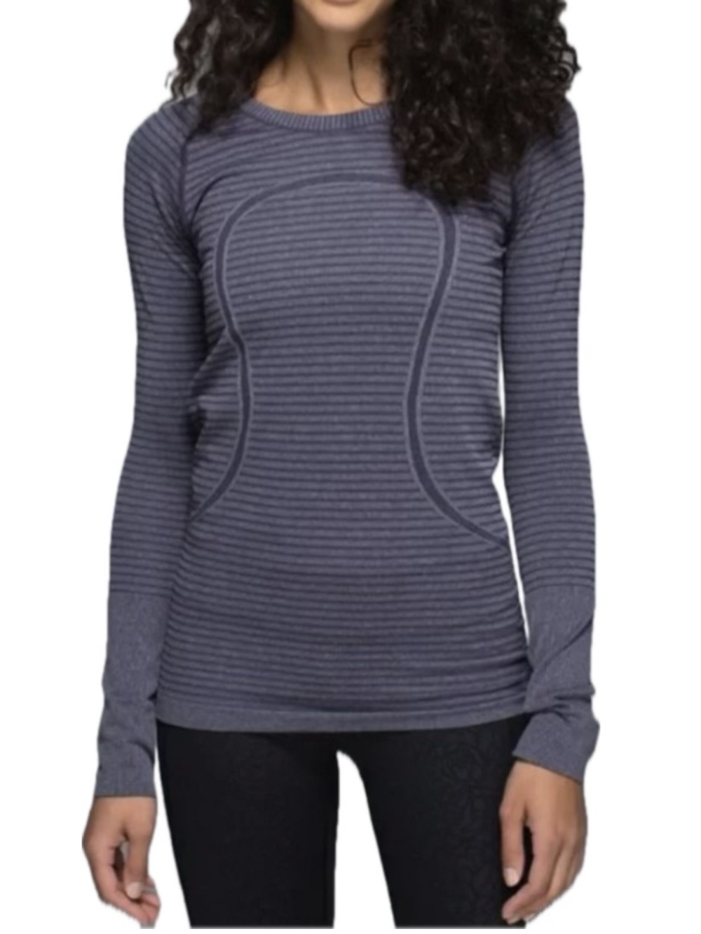 Lululemon Swiftly Tech Long Sleeve Crew    Heathered Hero  Blue Size 4